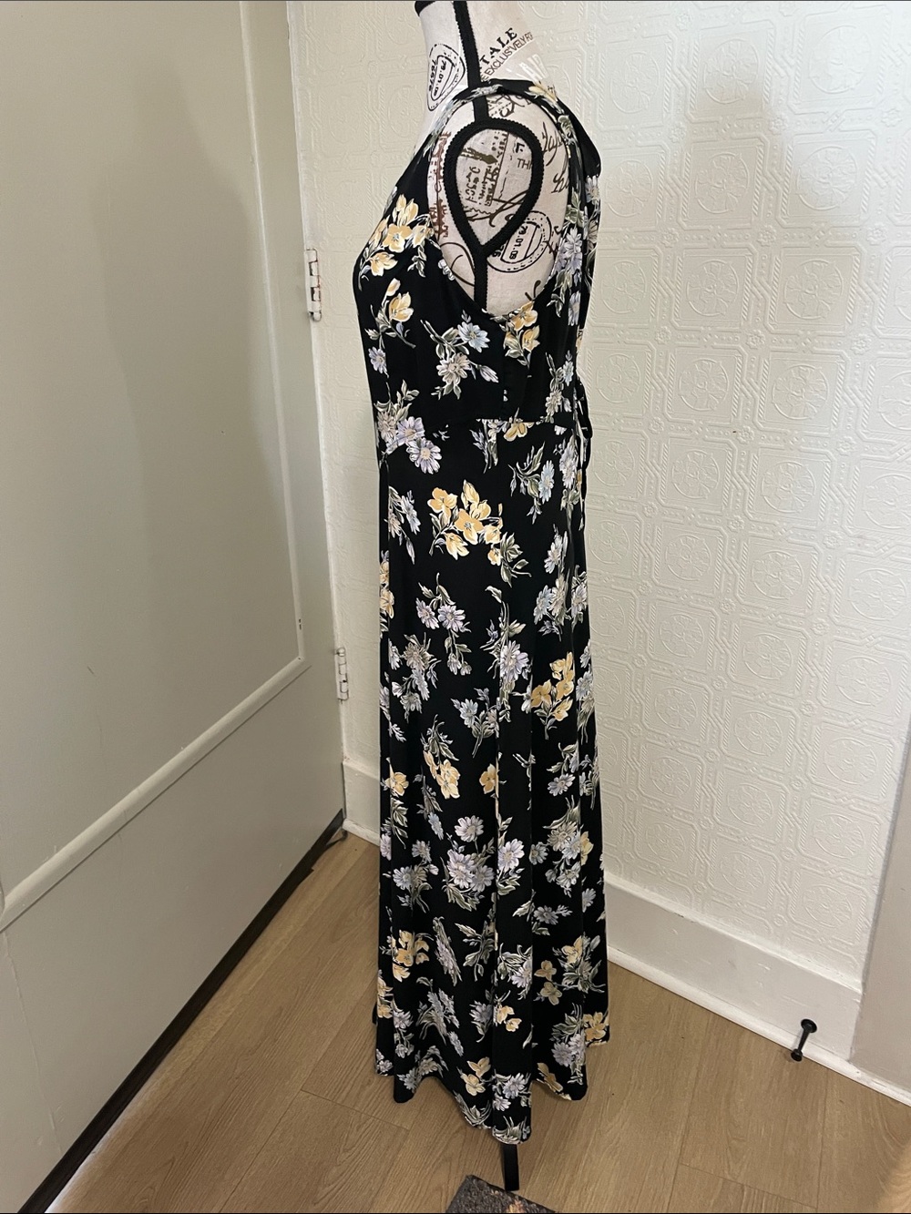 All that Jazz Black Maxi Dress with Yellow & Cream Floral Print - Picture 2 of 4